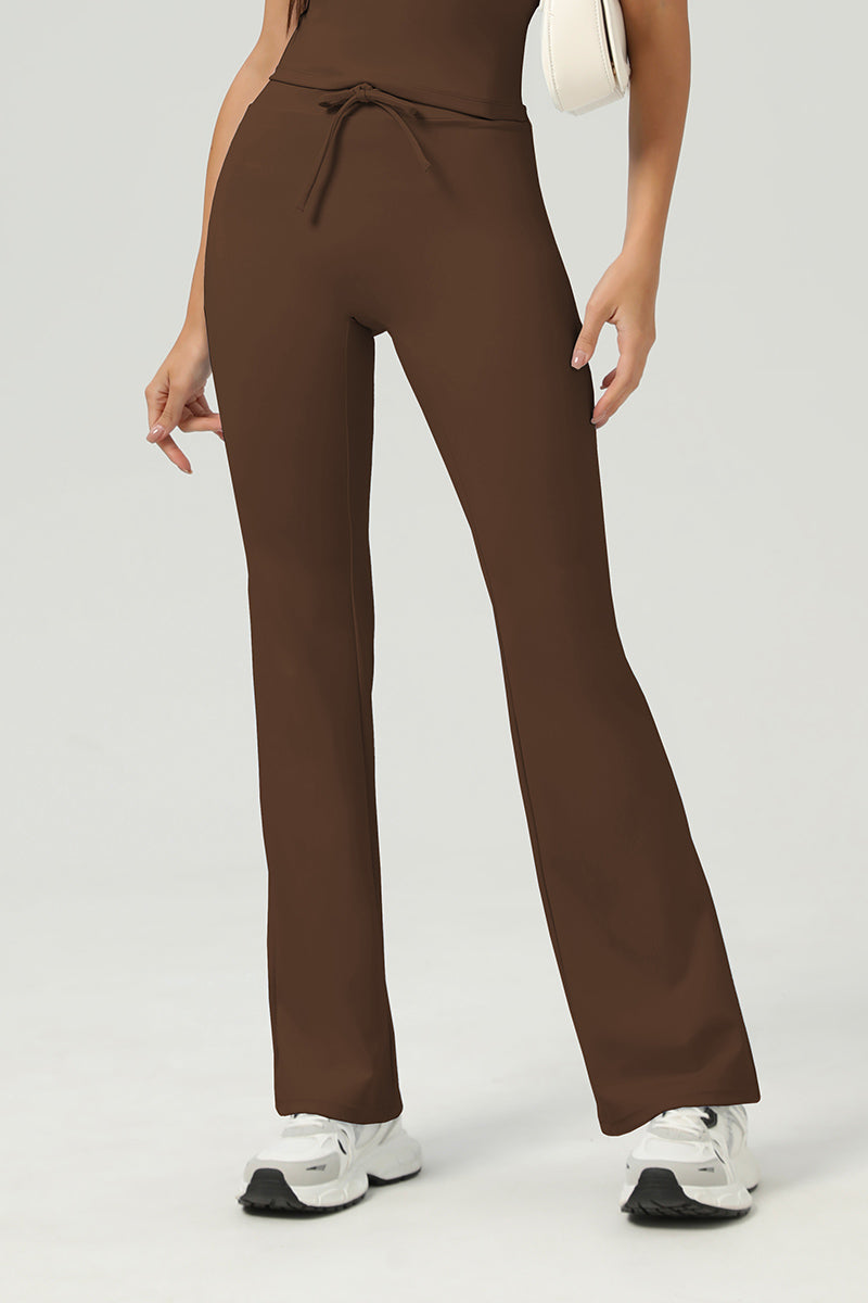 Women Butt-Lifting High-Waisted Elastic Quick-Dry Yoga Flared Pants With T-Sculpt