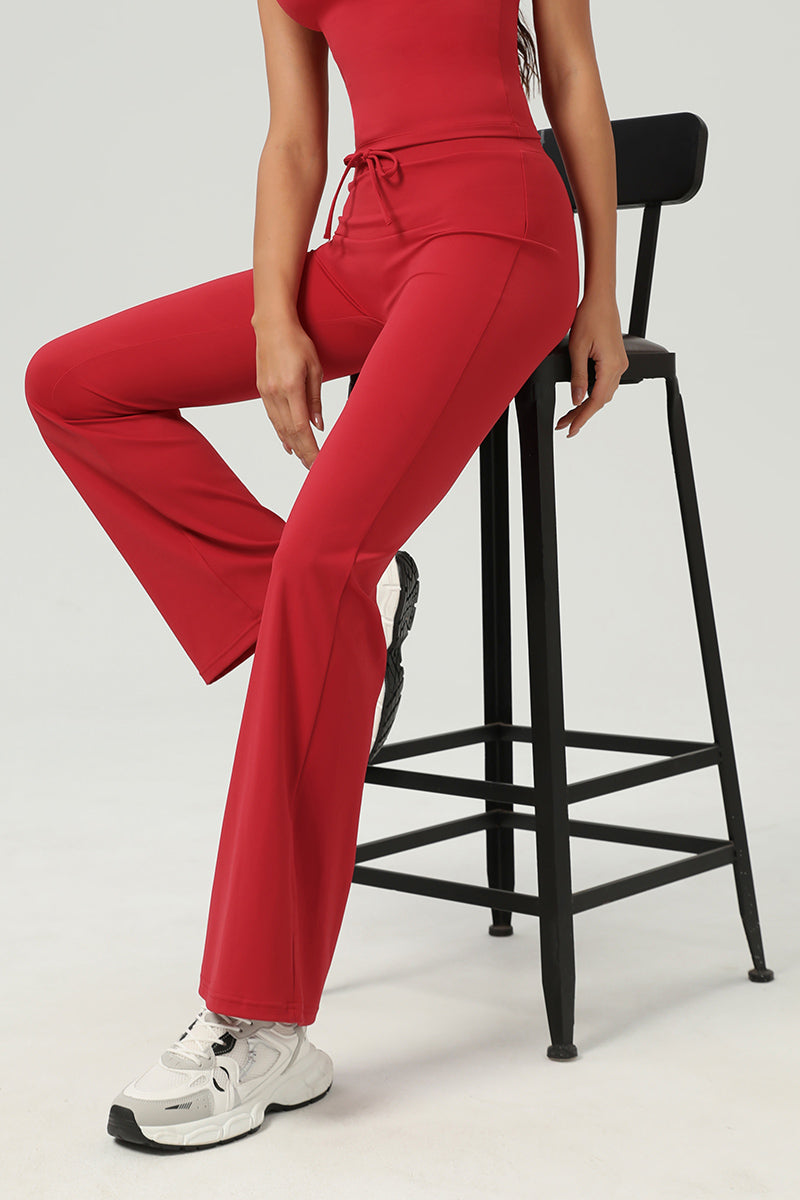 Women Butt-Lifting High-Waisted Elastic Quick-Dry Yoga Flared Pants With T-Sculpt