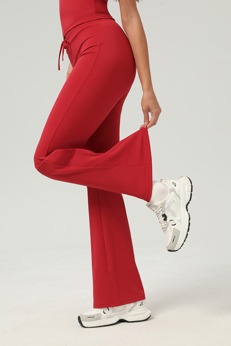 Women Butt-Lifting High-Waisted Elastic Quick-Dry Yoga Flared Pants With T-Sculpt