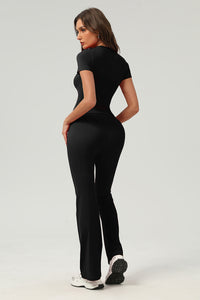 Women Retro Slim-Fit Naked-Feel T-Shirt & Butt-Lifting Flared Yoga Set