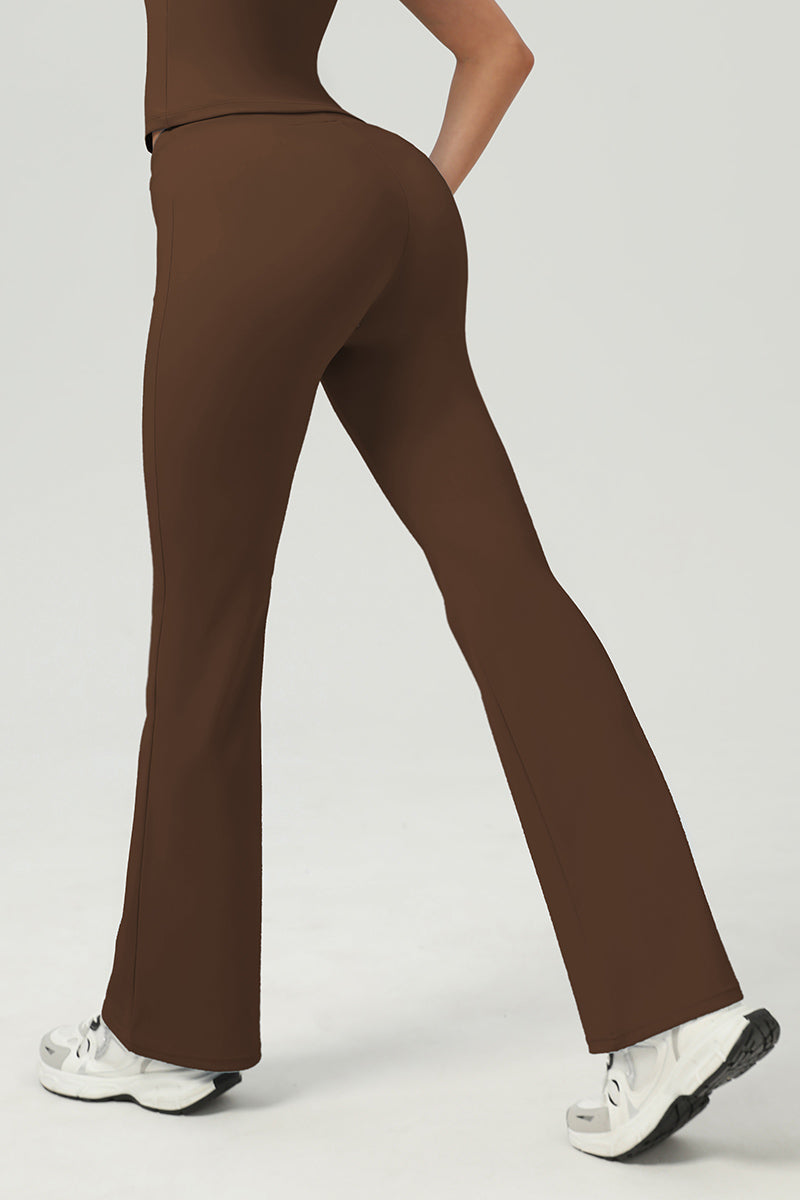 Women Butt-Lifting High-Waisted Elastic Quick-Dry Yoga Flared Pants With T-Sculpt