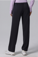 Women's Modal Air Layer Solid Sports Straight-Leg Pants