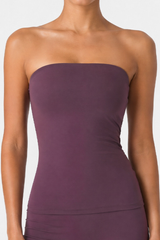 Women’s Strapless Form-Fitting Solid Yoga Tube Top