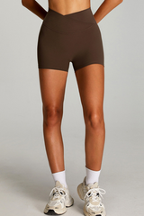 Women's Athletic Cross Waist Yoga Shorts