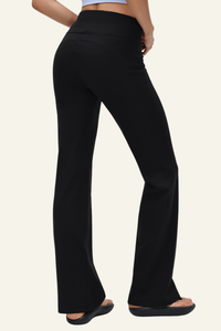 Women's Athletic High-Waist Drawstring Flared Yoga Pants.