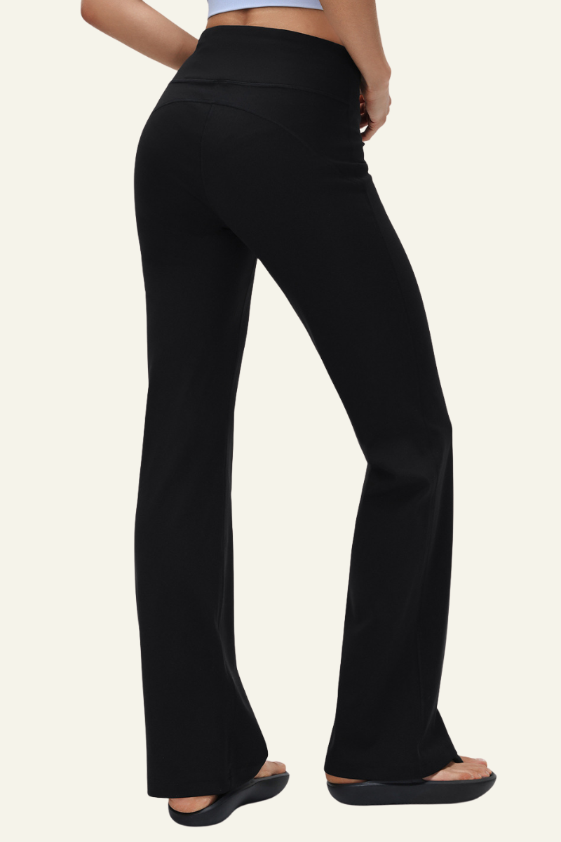 Women's Athletic High-Waist Drawstring Flared Yoga Pants.