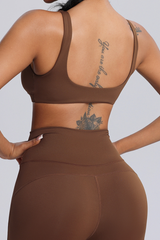 Women's Athletic Twist-Front V-neck Push-Up Bra