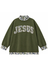 Women’s Fall Oversized Appliqué Western Mock Neck Sweatshirt