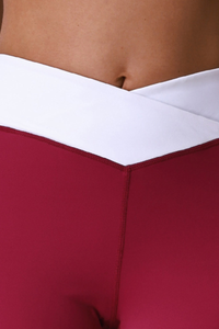 Women's Yoga Color-Block Sets:Bra And Cross V-Waist Leggings
