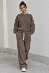 Women's Heavyweight Heathered Sweatshirt And Sweatpants Set