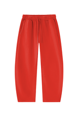 Unisex Fall Fleece Elastic Waist Curved Wide Leg Sweatpants