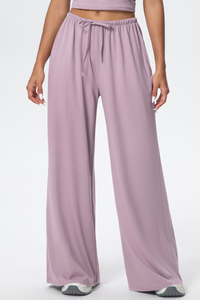 Women’s Drawstring Loose-Fit Athletic Wide-Leg Pants