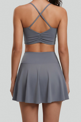 Women's Criss‑Cross Back Cami Top & Skort Yoga Set