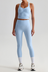 Women's Brushed Crisscross Tank Top & Yoga Leggings Set