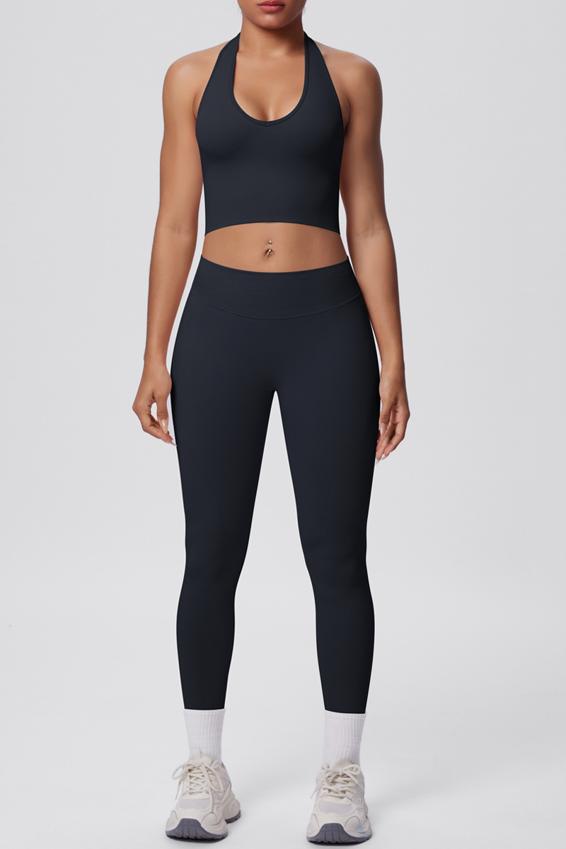Women's Seamless Set:Halterneck Bra And High Waist Leggings
