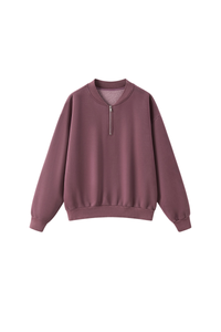 Women's Fall Vintage Washed Fleece Quarter Zip Sweatshirt