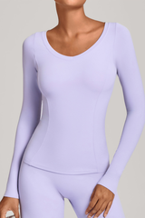 V-neck sport long-sleeved garment