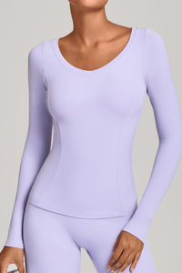 V-neck sport long-sleeved garment