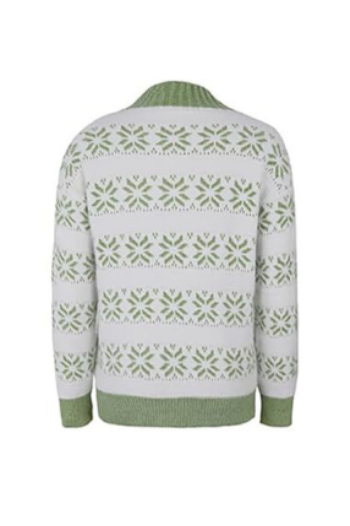 Women Christmas Snowflake Mock Neck Sweater No Cotton Lining