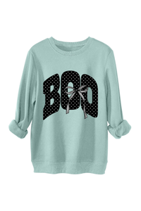Women's Fall Boo Graphic Polka Dot Print Halloween Pullover