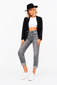 Women's High Waist Stretch slim Straight Leg Jeans
