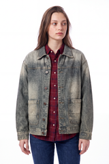 Women's Vintage Wash Relaxed Denim Jacket