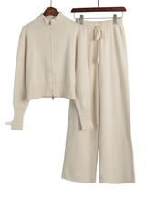 Double-opening zipper fitted sweater set