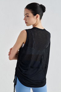 Women's Side Drawstring Sleeveless Breathable Tank Top