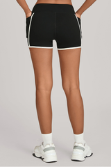 Women's Color-Block Patchwork High-waist Side Pockets Shorts