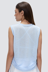 Women's Summer Sheer Breathable Drawstring Sports Tank Top