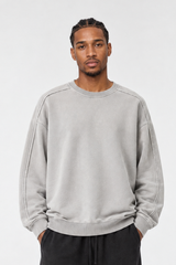 Men's Fall/Winter Fleece-Lined Dyed Vintage Pullover