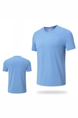 Men Stripe Quick Dry Athletic Short Sleeve T-Shirt