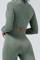 Women Fitness Athletic Full Zipper Cropped Jacket