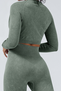 Women Fitness Athletic Full Zipper Cropped Jacket