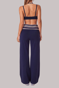 Women's Fall Vintage Fake Two Piece Bra & Yoga Pants Set