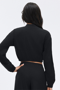 Women's Stand Collar Full Zip Long Sleeve Loose Fit Jacket