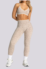 Women's Seamless Contrast Leopard Print Yoga Leggings