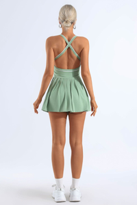 Women's Color Block Anti-Chafing Pleated Tennis Mini Dress