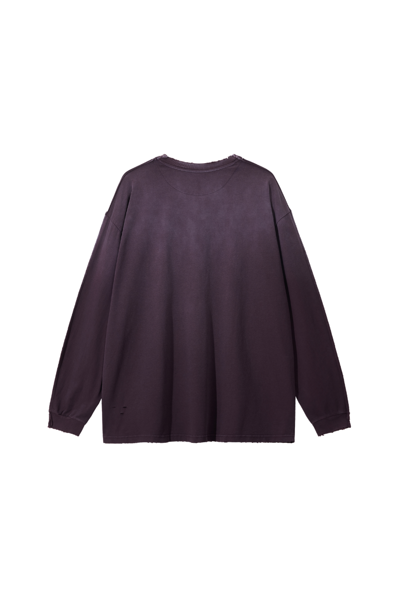 Men's Fall 100%Cotton Vintage Washed Drop Shoulder Pullover