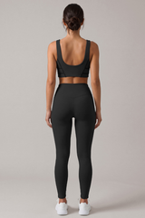 Women's Yoga Sets: Wide Straps Bra And High Waist Leggings