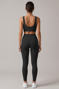 Women's Yoga Sets: Wide Straps Bra And High Waist Leggings