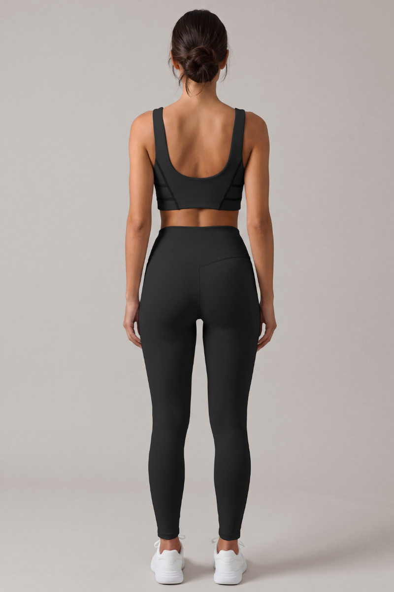 Women's Yoga Sets: Wide Straps Bra And High Waist Leggings