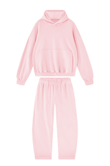 Women's 100% Cotton Fall Washed Hoodie & Curved Sweatpant Set