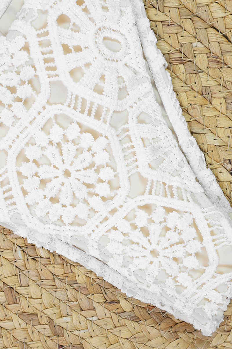 Women's Sexy Halter Cross Lace Skirt Bikini Set - 3pcs