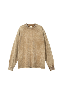 Unisex 100% Cotton Fall Vintage Washed Oversized Pullover
