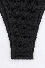 Women's Triangle Cup Side Tie Ribbed Solid Bikini Set