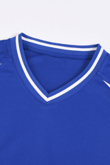 Men's V-Neck Color Block Breathable Mesh Panel Sports Jersey