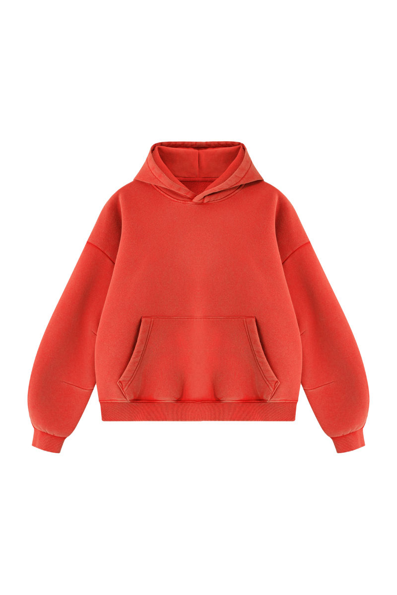 Unisex Fall Fleece Heavyweight Washed Drop Shoulder Hoodie