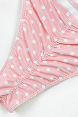 Women's Sexy 3D Floral Wide Leg Adjustable Bikini Set - Pink