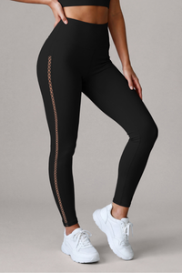 Women’s High-Waisted Side Mesh Perforation Yoga Leggings